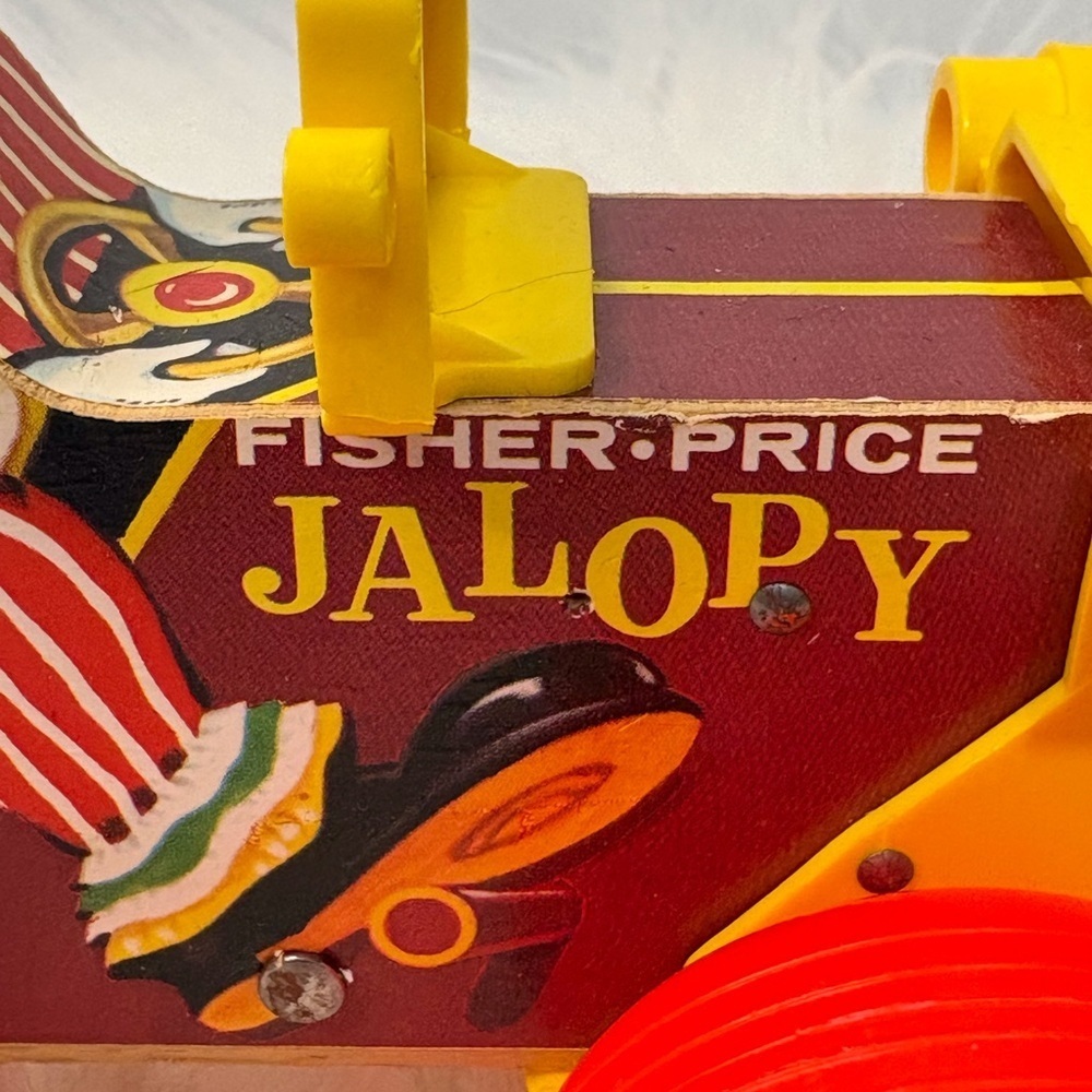 (189)Fisher-Price Jalopy Clown Toy with Red and Yellow Accents - Picture 5 of 7